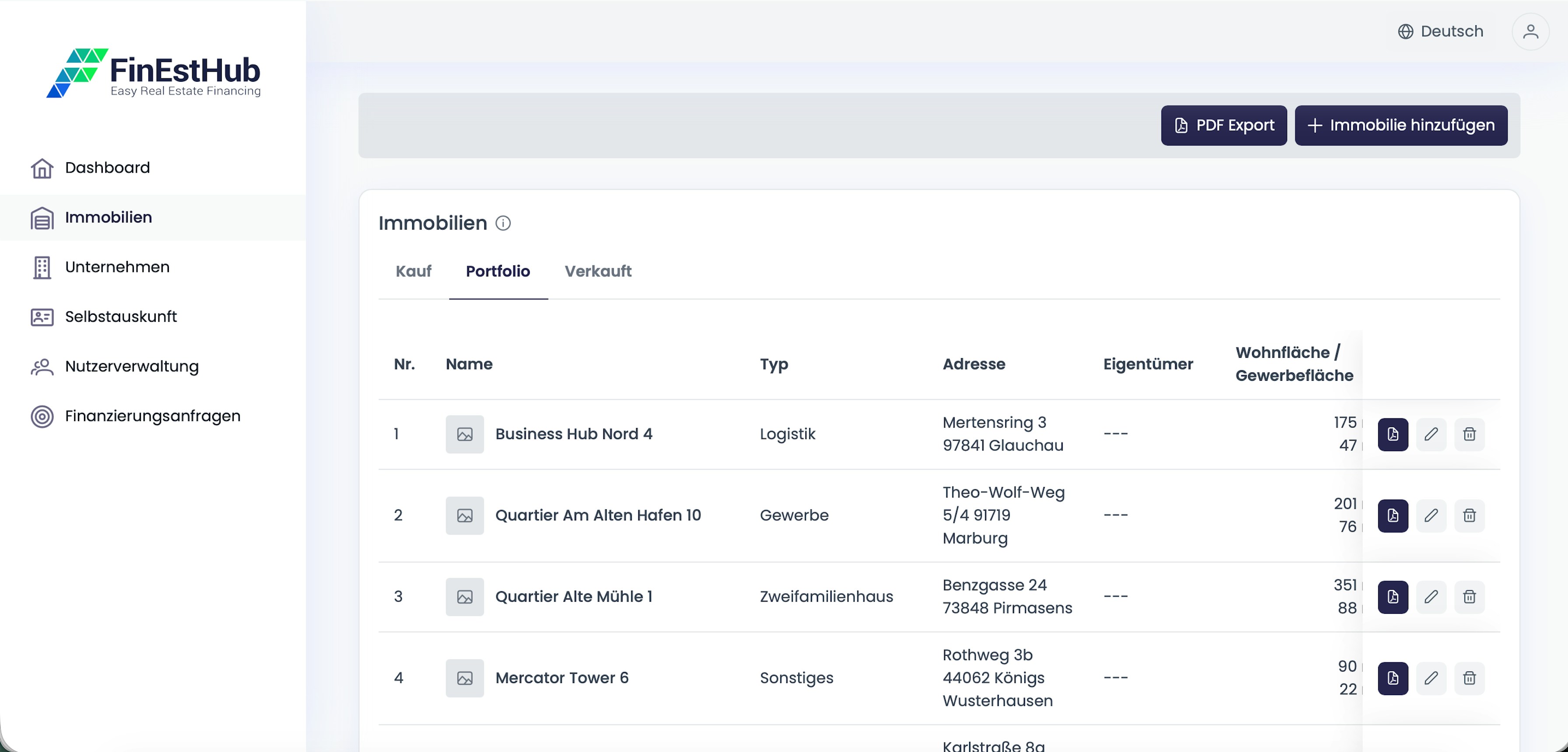 FinEstHub: Objekte und Finanzierungen zentral verwalten